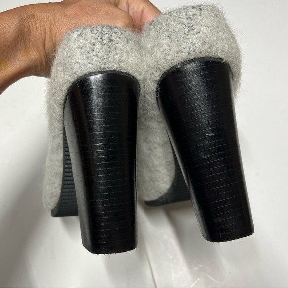 Tibi Leona Mohair Slide Mules in Ice Grey 39 - Picture 8 of 14